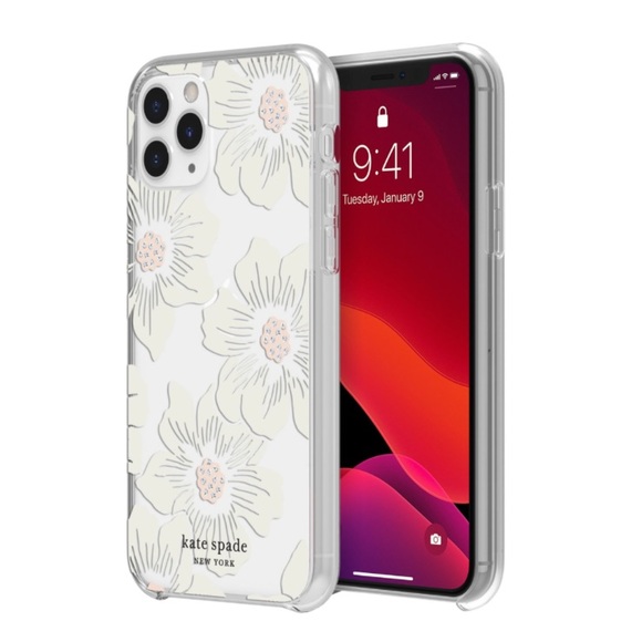 Kate Spade Protective Shell Case for iPhone 11 Pro With Stones Hollyhock Floral - Picture 6 of 7